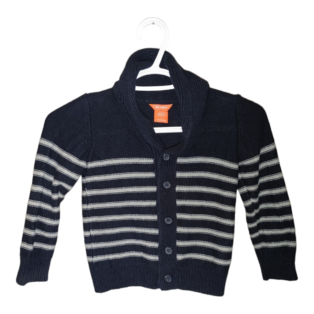 JOE FRESH Boys Striped Knit Button Down Sweater Size 4